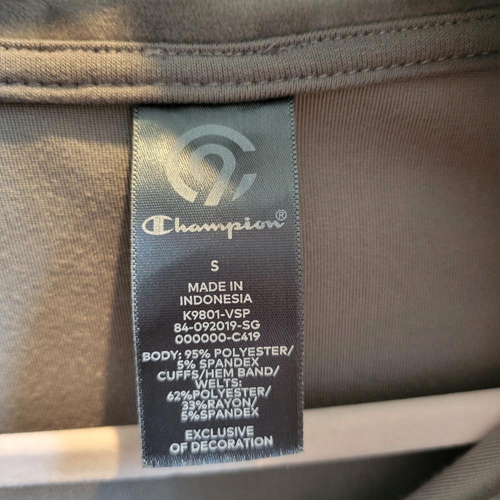 Champion Gray Zip Up Sweater with Drawstring Collar - Picture 3 of 3